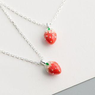 925 Sterling Silver Strawberry Pendant Necklace S925 Sterling Silver - One Size