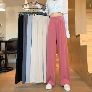 Elastic Waist Wide Leg Knit Pants