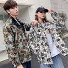 Couple-matching Reversible Leaf-pattern Buttoned Jacket