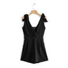 Tie-shoulder V-neck Playsuit