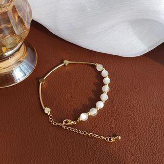 Faux Crystal Bracelet 1 Pc - Gold - One Size