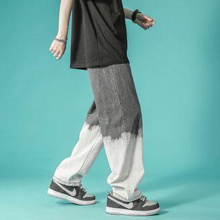 Wide Leg Gradient Jeans Black - Xl
