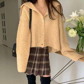 Sailor-collar Woolen Cardigan