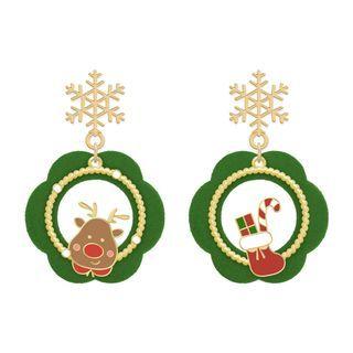 Asymmetrical Deer Drop Earring / Clip-on Earring