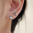 Asymmetrical Tiger Stud Earring 1 Pair - Silver - One Size