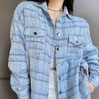 Tweed Lace-up Shirt Jacket