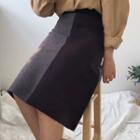 Color-block Knit Skirt