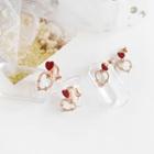 Alloy Heart Rhinestone Dangle Earring