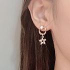 Faux Pearl Rhinestone Bow Dangle Earring 1 Pair - Bl1437 - Gold - One Size