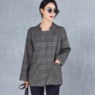 Dual-pocket Plaid Boxy Top