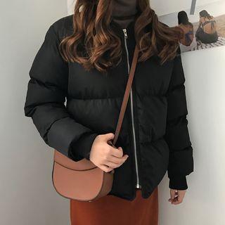Plain Round-neck Baseball Jacket