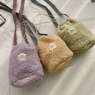 Fleece Drawstring Crossbody Bag