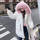 Furry Hood Padded Long Coat