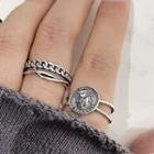 925 Sterling Silver Chained / Coin Ring