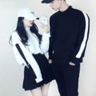 Couple Matching Paneled Sweatshirt / A-line Skirt (various Designs)
