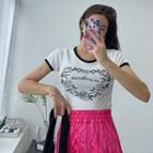Rose Heart-print Ringer T-shirt White - One Size