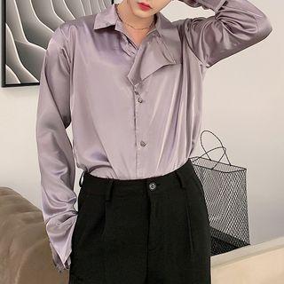Couple Matching Asymmetric Collar Shirt