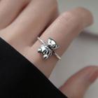 Bear Sterling Silver Open Ring 1 Pc - Silver - One Size