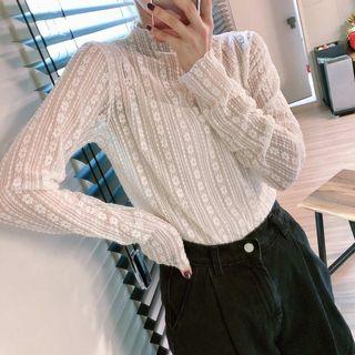 Long Sleeve Lace Sheer Top