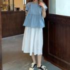 Short-sleeve Blouse / Midi Skirt