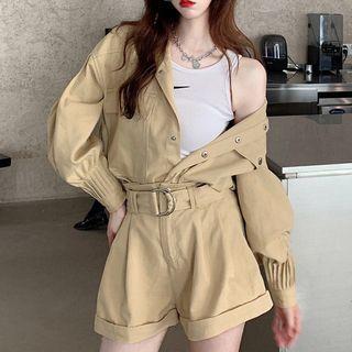 Puff-sleeve Jacket / Belt / Shorts