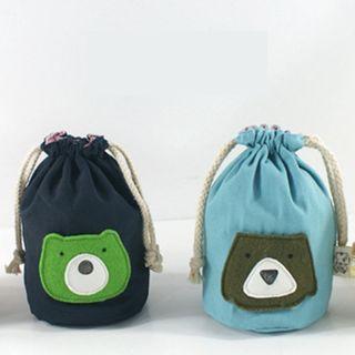 Drawstring Applique Mini Pouch