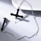 Stainless Steel Cross Chain Earring Earrings - 1 Piece - Cross - One Size