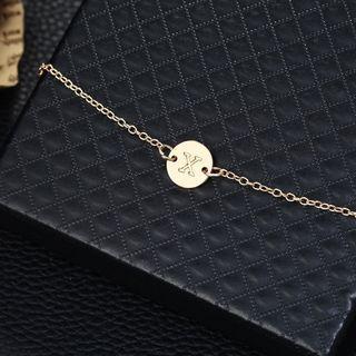 Alphabet Disc Alloy Bracelet (various Designs)