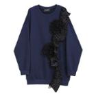 Ruffle Flower Detail Sweatshirt