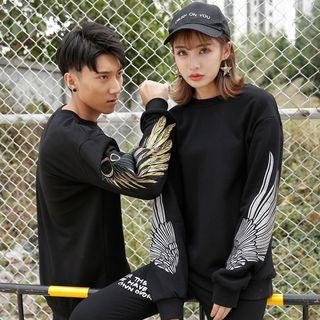 Couple Matching Wing Embroidered Sweatshirt