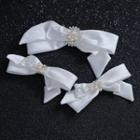 Ribbon Faux Pearl Hair Clip (various Designs) White - One Size