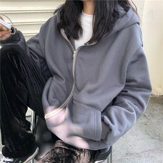 Hooded Zip Jacket Dark Gray - One Size