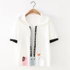 Short-sleeve Hood T-shirt White - One Size