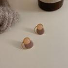 Geometry Stud Earring 1 Pair - 925 Silver - Pink & Purple - One Size