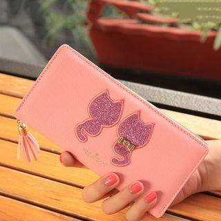 Cat-accent Tasseled Long Wallet