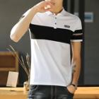 Contrast Color Short-sleeve Polo Shirt