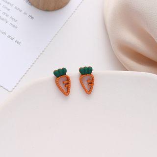 S925 Sterling Silver Carrot Ear Stud 1 Pair - 925 Silver - Earrings - One Size