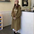 Lettering Print Midi Hoodie Dress Dark Mustard - One Size