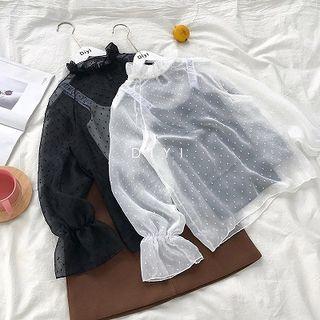 Lace Chiffon Light Flare-sleeve Top