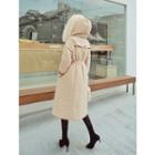 Plus Size Faux-fur Hood Padded Trench Coat