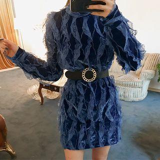 Chain O-ring Faux-leather Belt