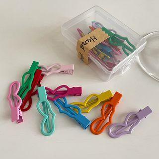 Heart Alloy Hair Clip Hair Clip - Red & Yellow & Green - One Size