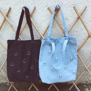 Metal Ring Detail Canvas Tote