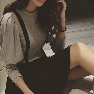 Knit Panel Mock Two-piece Dress