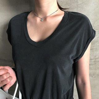 Coin-pendant Ball-chain Choker
