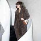 Tie-front Fluffy Coat