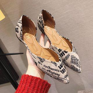 Lettering Pointed Sandals