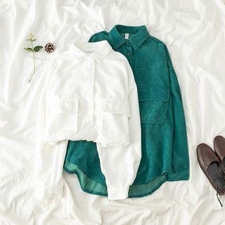 Long-sleeve Loose-fit Corduroy Shirt