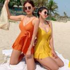 Ruffle Tie-waist Swimdress