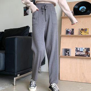 Cropped Knit Straight-leg Pants